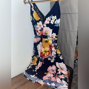 Backless Spring/Summer Dress with Flowers